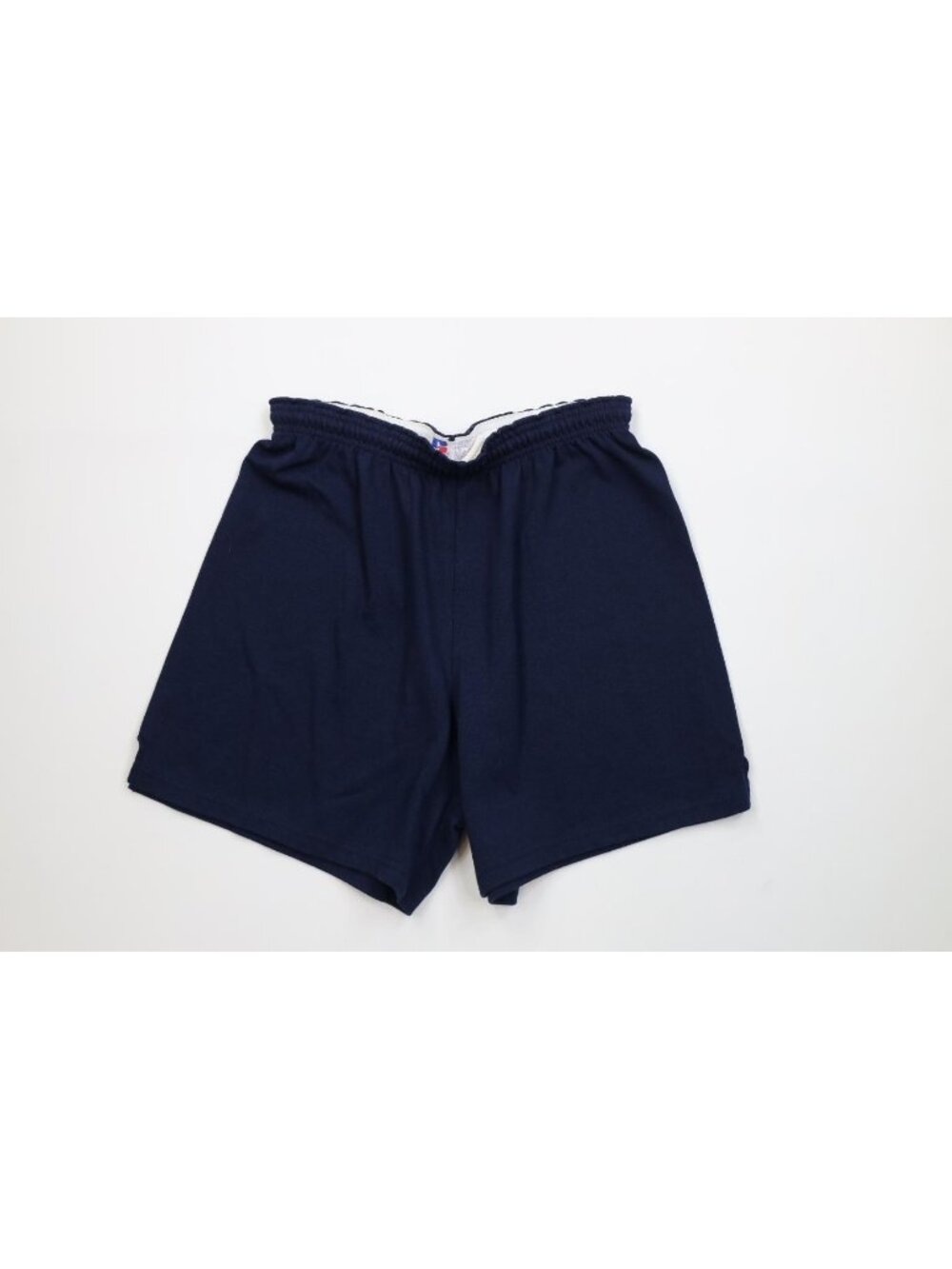 Vintage 90s Russell Athletic Mens Size Medium Blank Above Knee Shorts Navy Blue